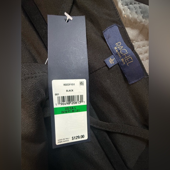 NWT RACHEL Rachel Roy Black Long Sleeve Palmer Strappy-Neck Dress - Picture 9 of 10